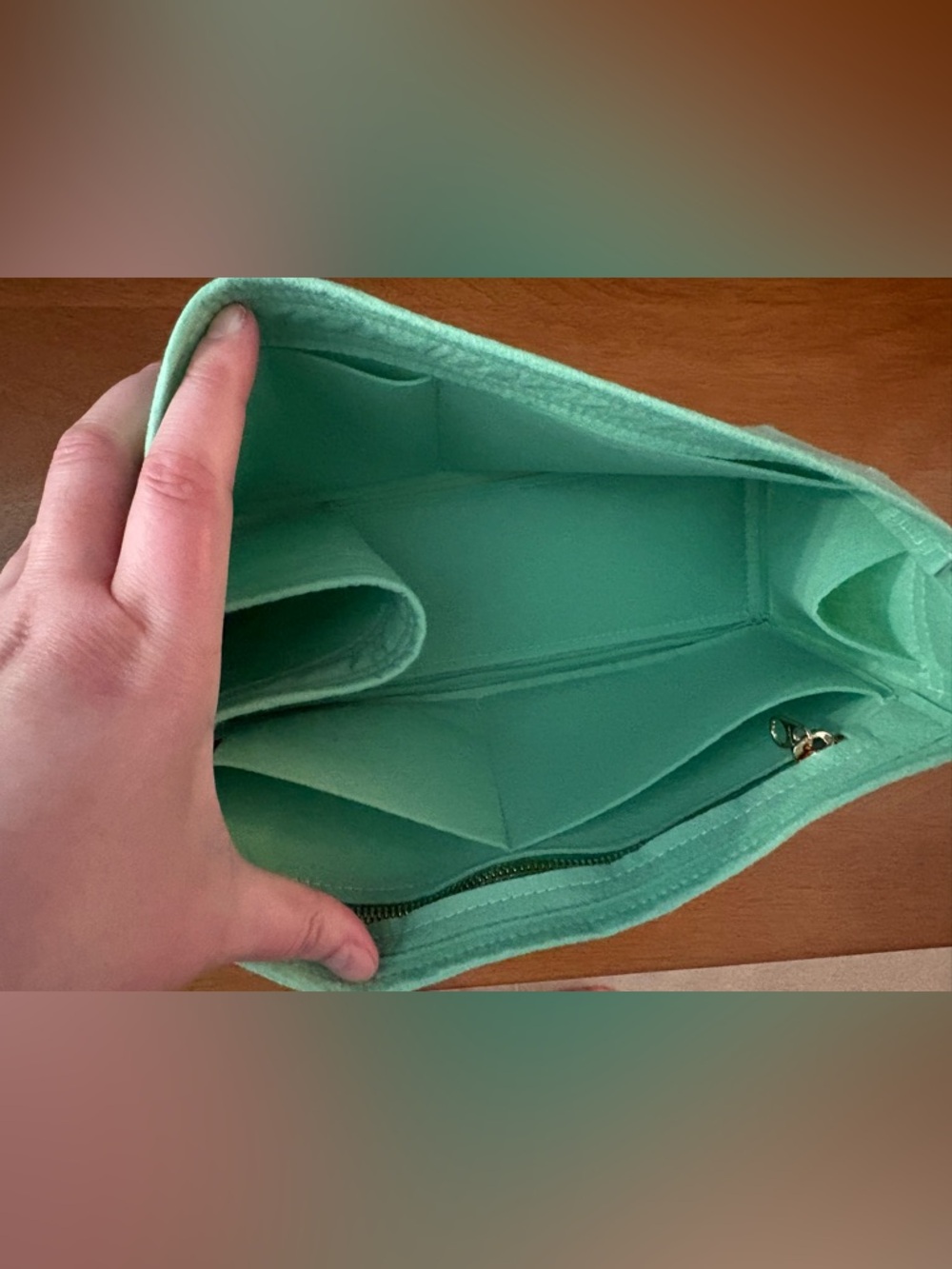 Zoomoni Mint Green Felt Bag Insert for Medium Flamenco Clutch